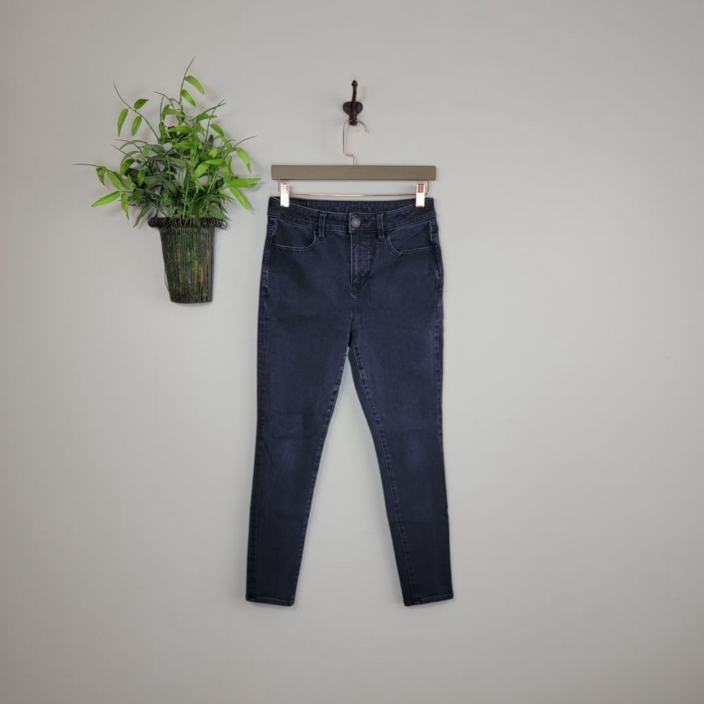 American Eagle Dream Jean Hi Rise Skinny Jegging Black Wash Stretch Jeans AE 8 S